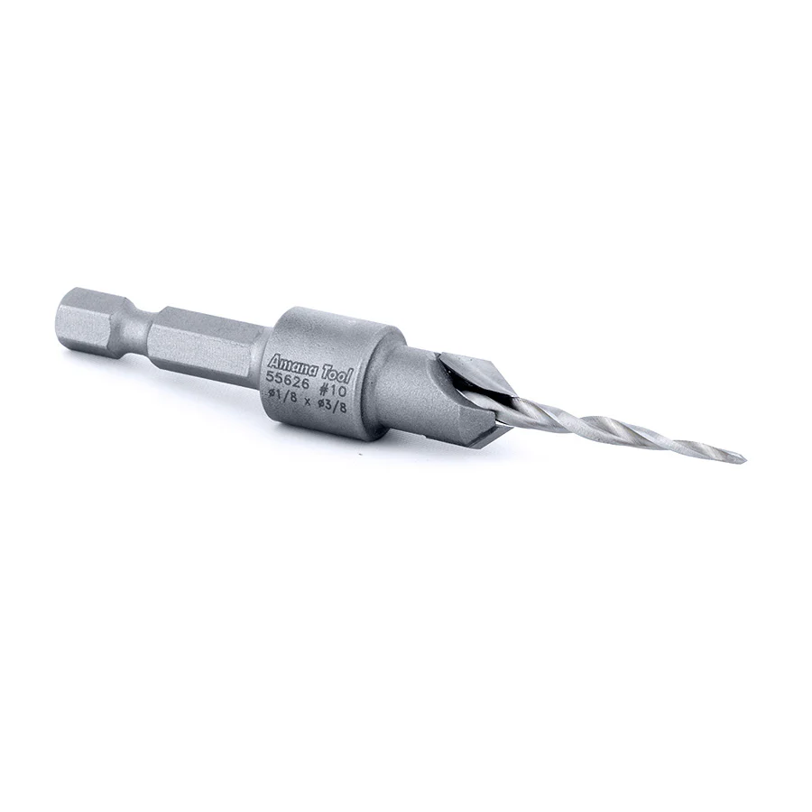 Amana Tool 55626 Carbide Tipped 82 Degree Countersink Taper #10 Screw 3/8 Dia x 1/8 Drill Dia x 1/4 Hex Shank - Image 3