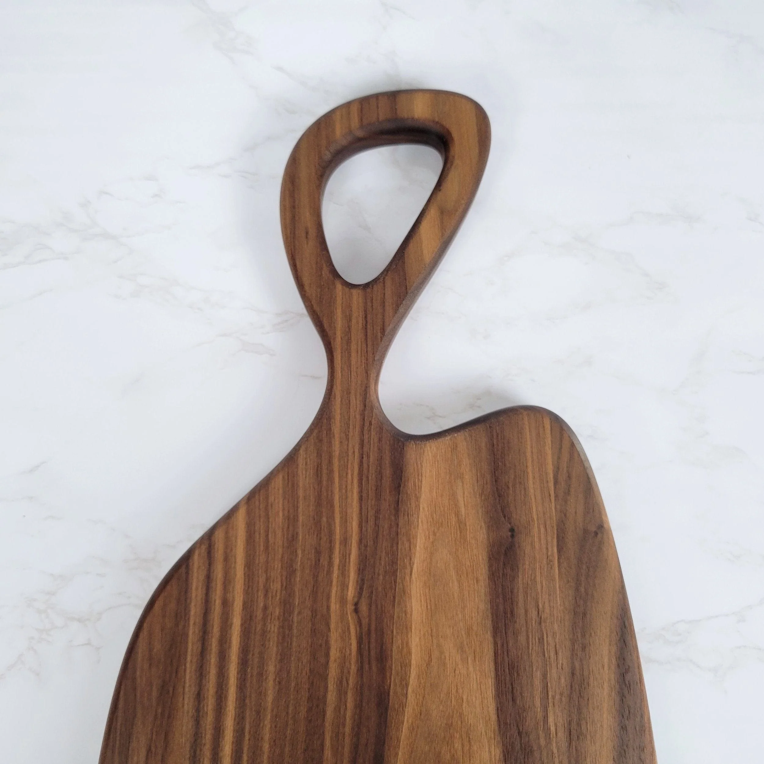 Black Walnut Charcuterie Board with Organic Curves and Handle - Image 3