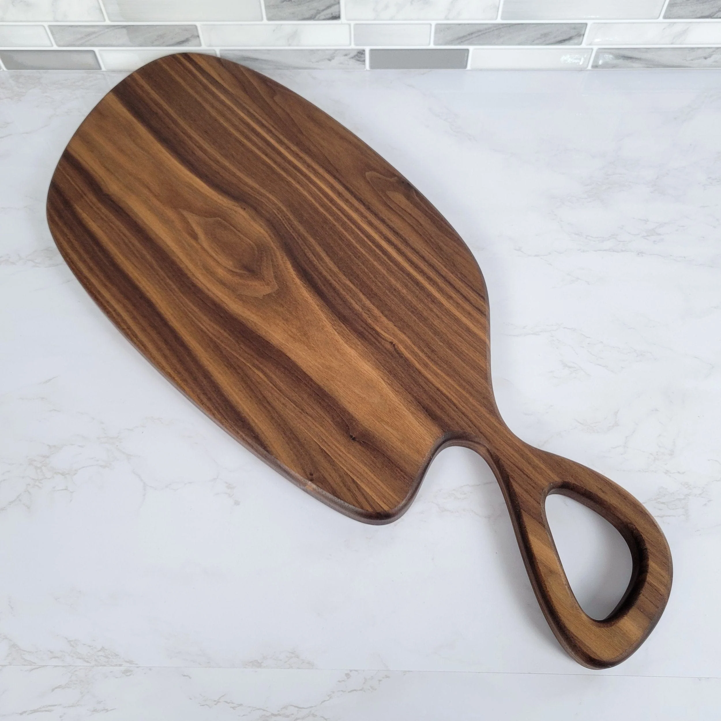 Black Walnut Charcuterie Board with Organic Curves and Handle - Image 5