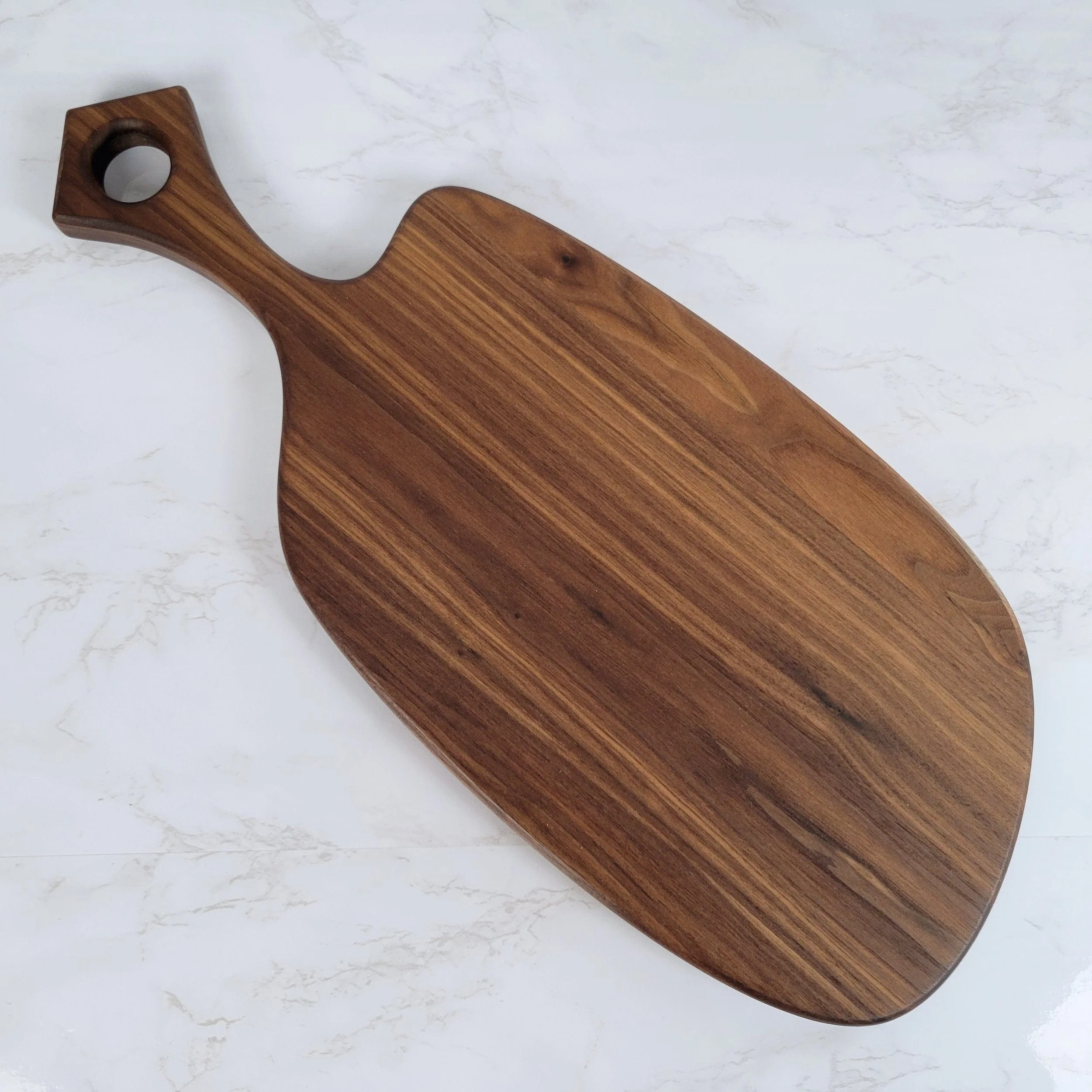 Black Walnut Charcuterie Board with Organic Curves and Modern Handle - Image 5