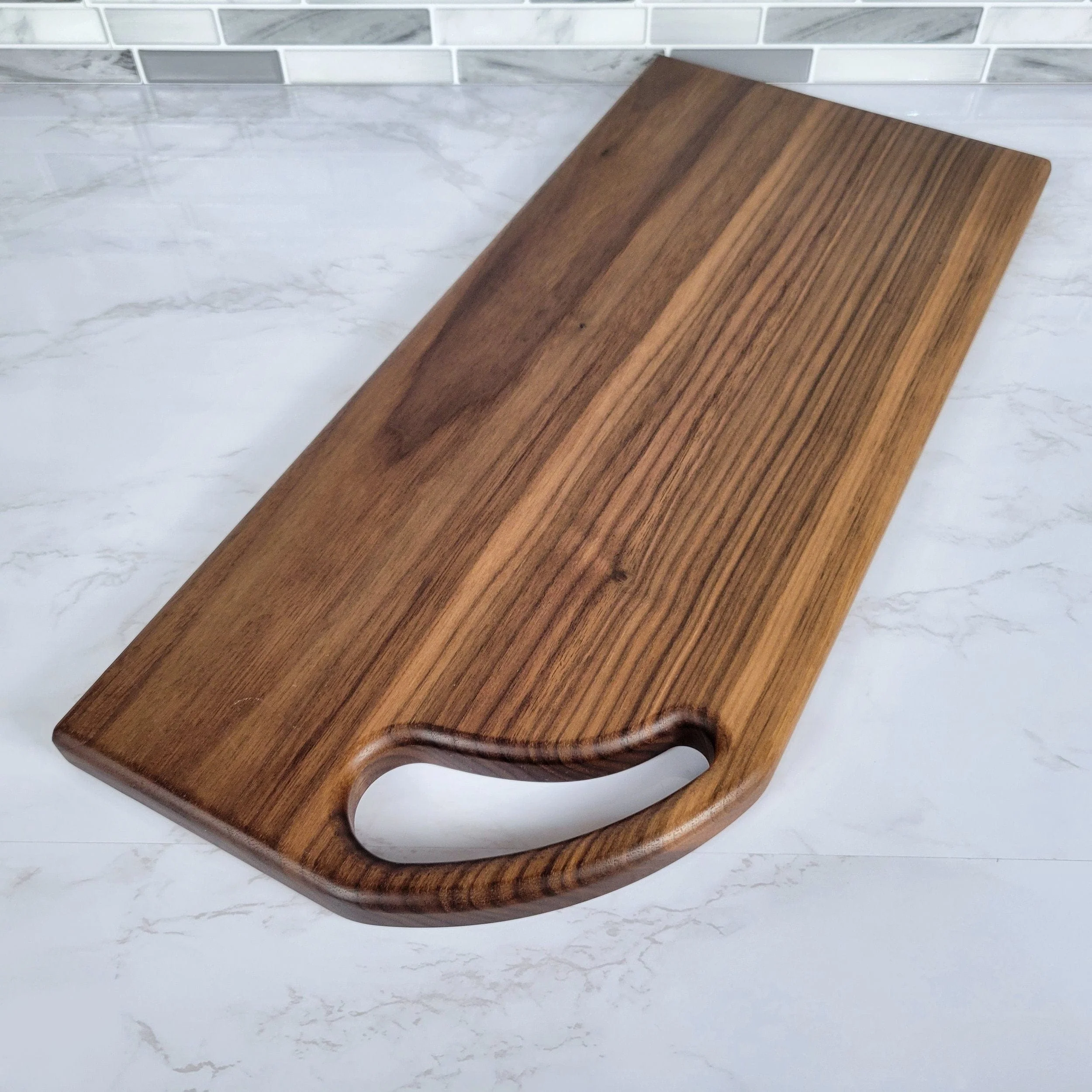 Curved Corner Handle Black Walnut Cutting Board - Image 2