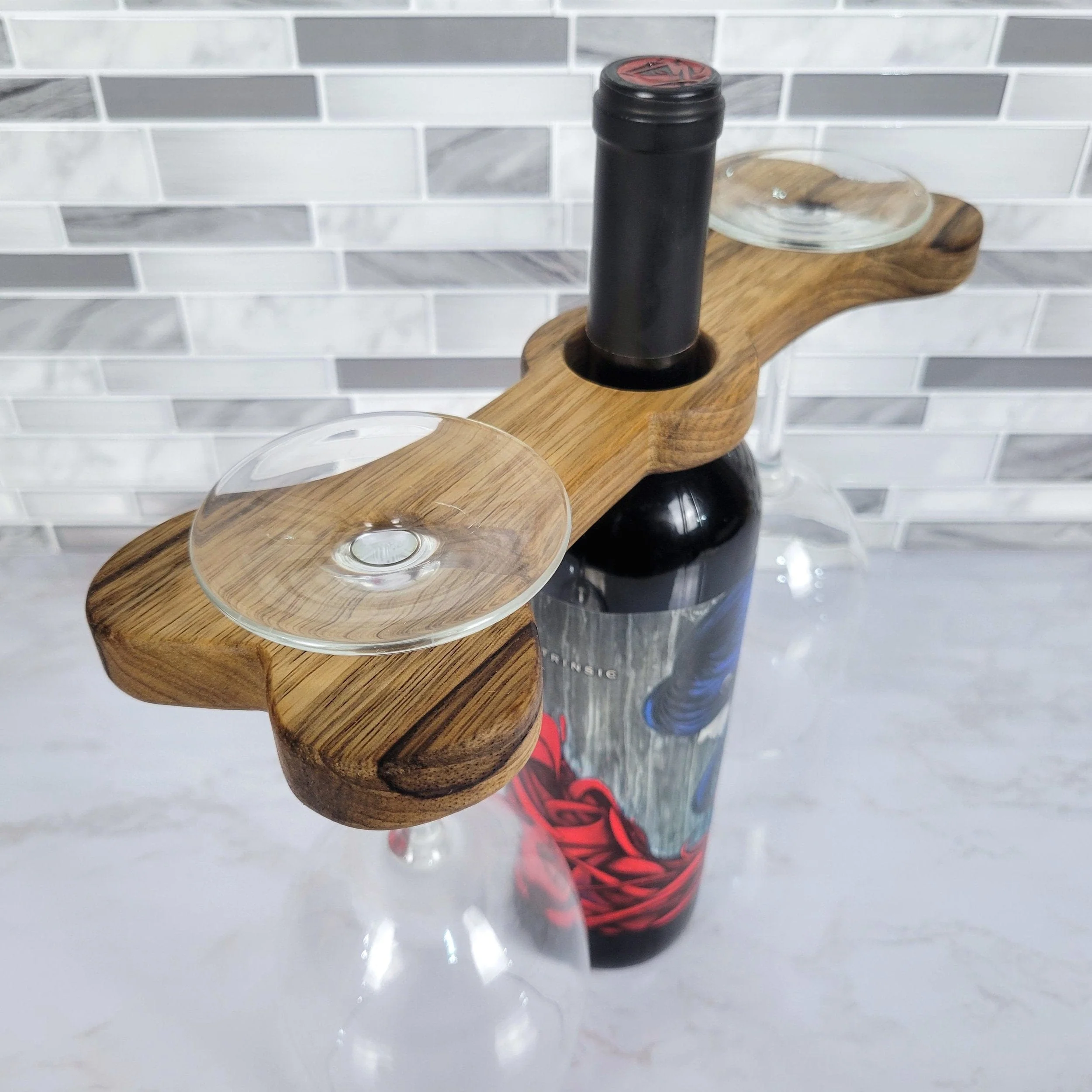 Dog Bone Wine Caddy | Black Limba - Image 4