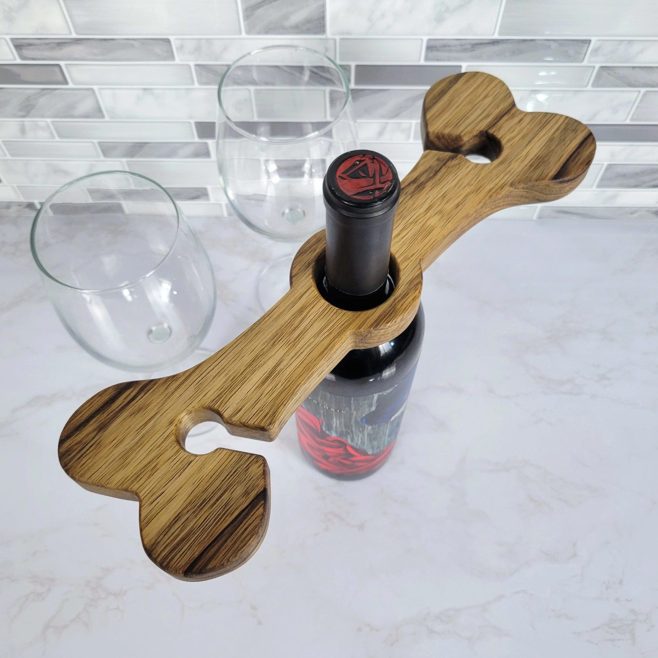 Dog Bone Wine Caddy | Black Limba - Image 5