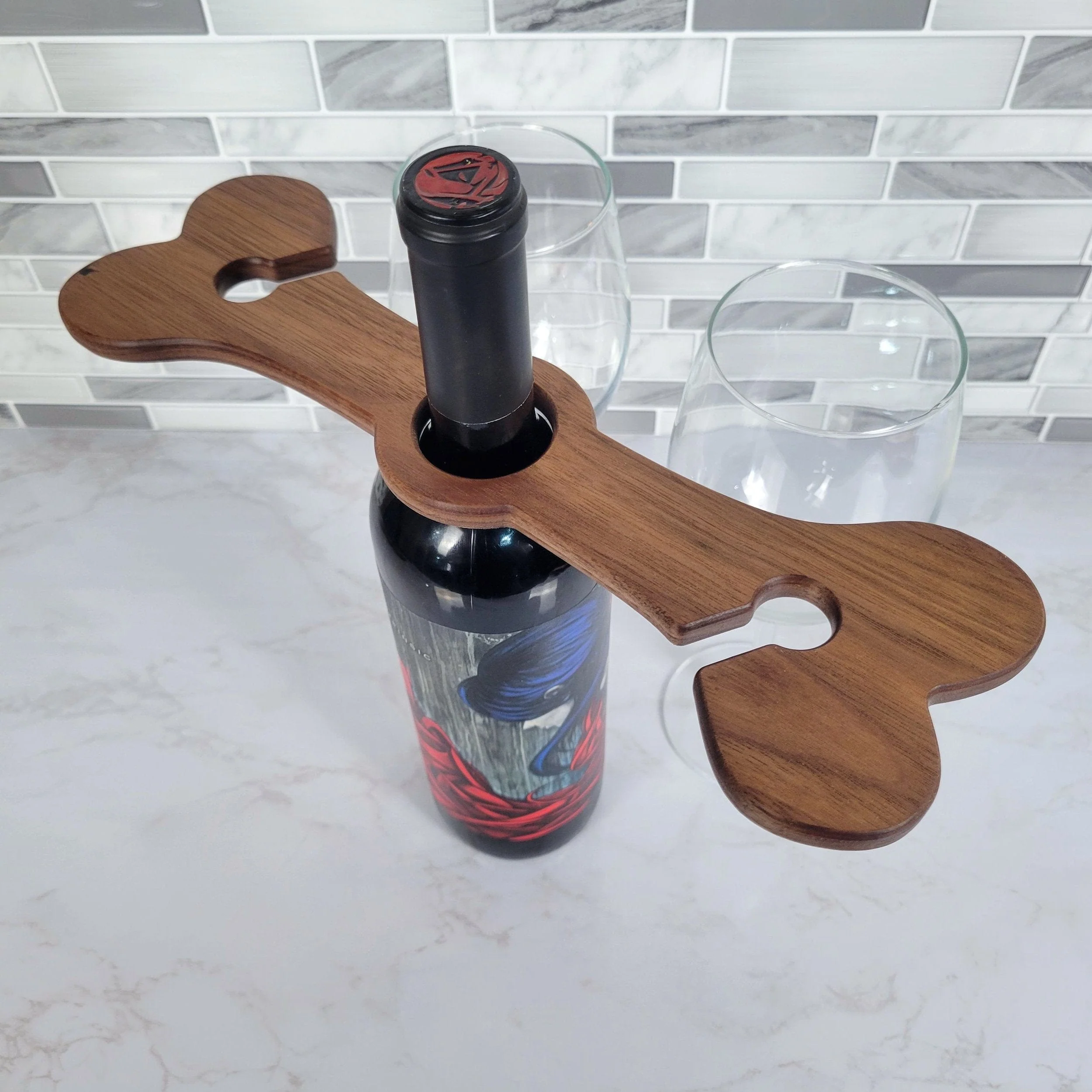 Dog Bone Wine Caddy | Black Walnut - Image 2