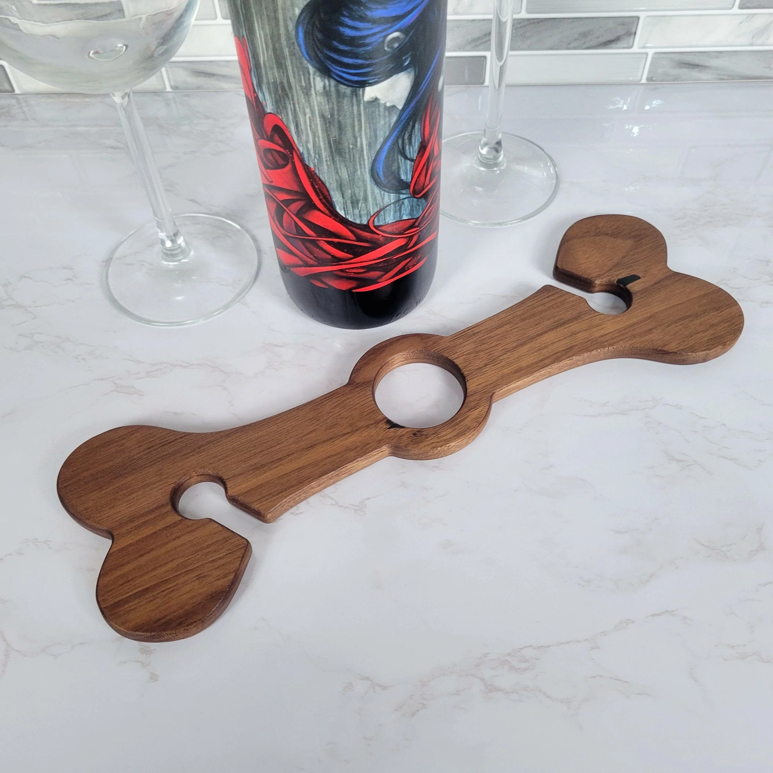 Dog Bone Wine Caddy | Black Walnut - Image 4