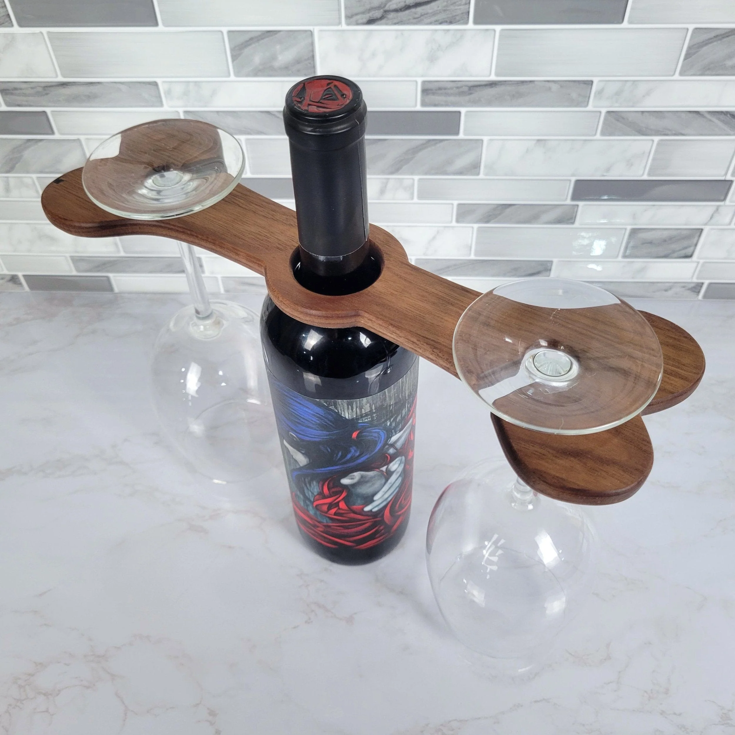 Dog Bone Wine Caddy | Black Walnut - Image 5