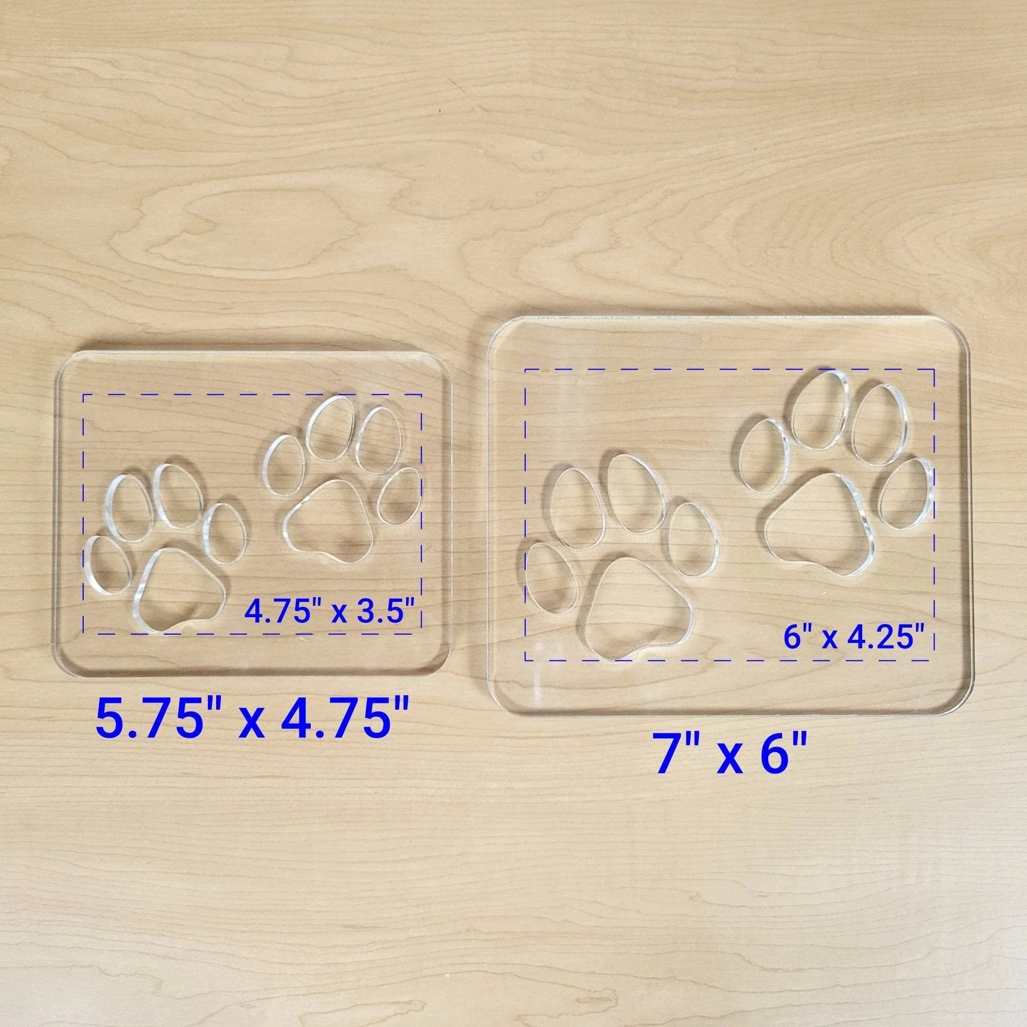 Double Paw Print Inlay Acrylic Router Template - Image 2