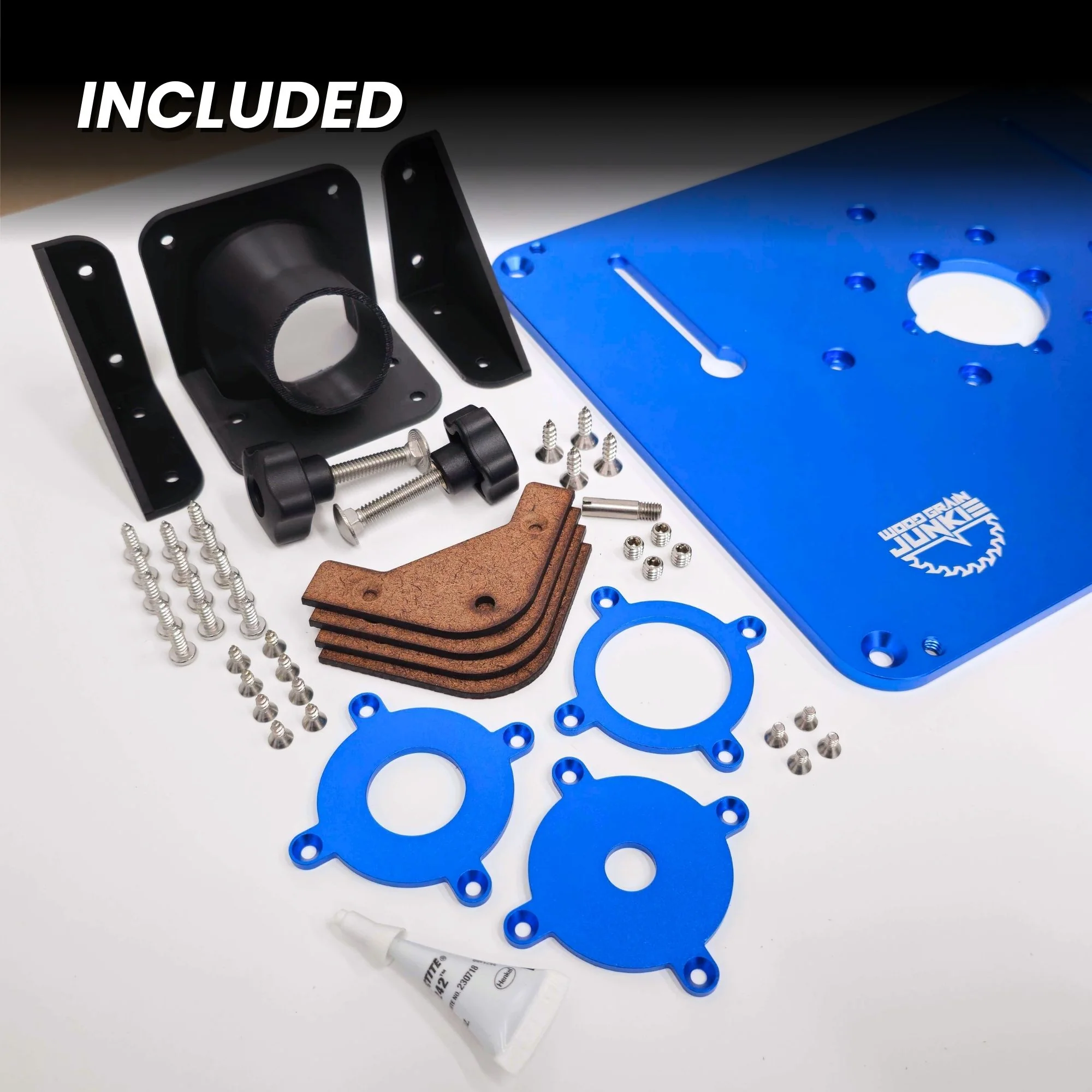 DualFit Pro® Aluminum Router Insert Plate With Insert Rings - Fits Full-Size and Trim Routers - Image 3