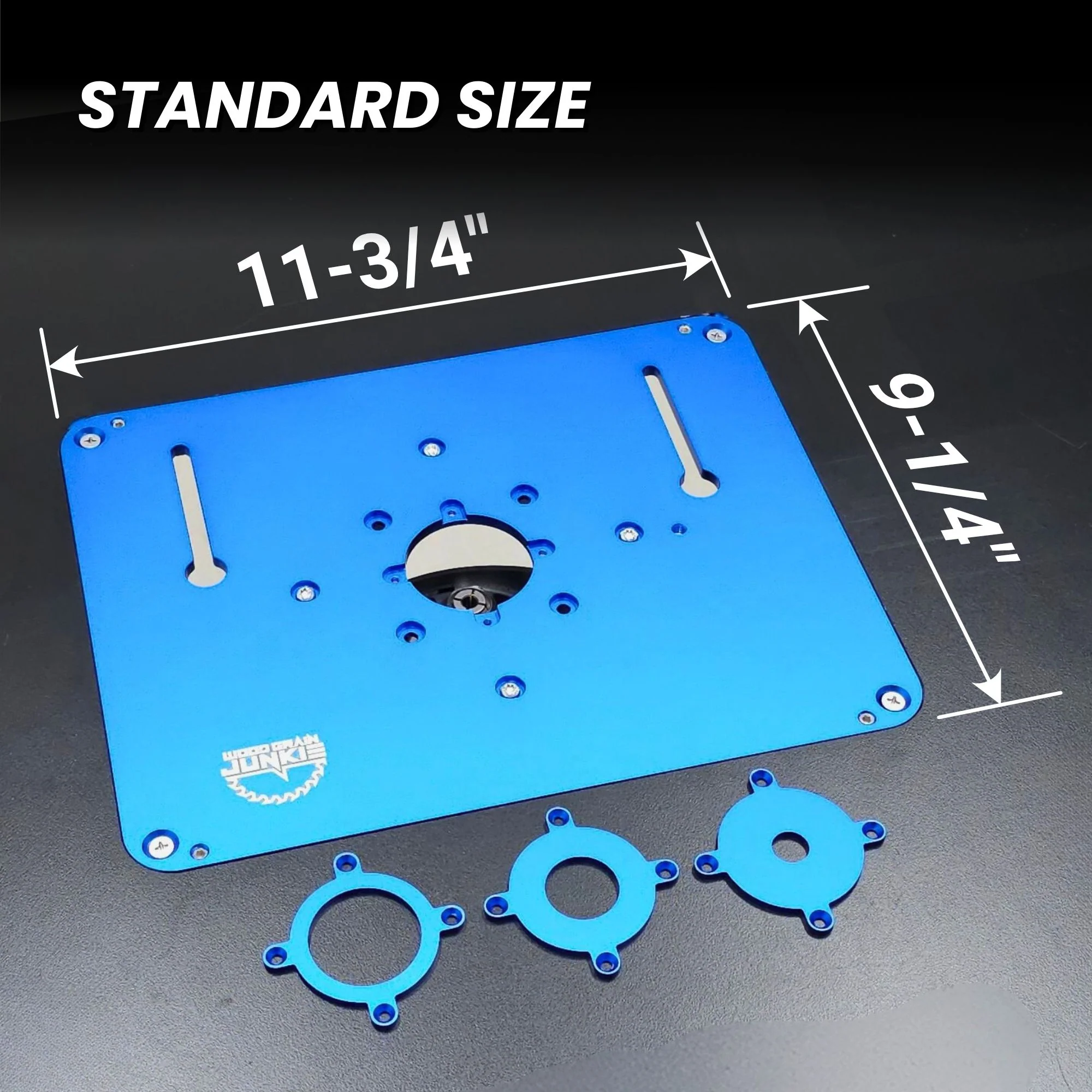 DualFit Pro® Aluminum Router Insert Plate With Insert Rings - Fits Full-Size and Trim Routers - Image 4