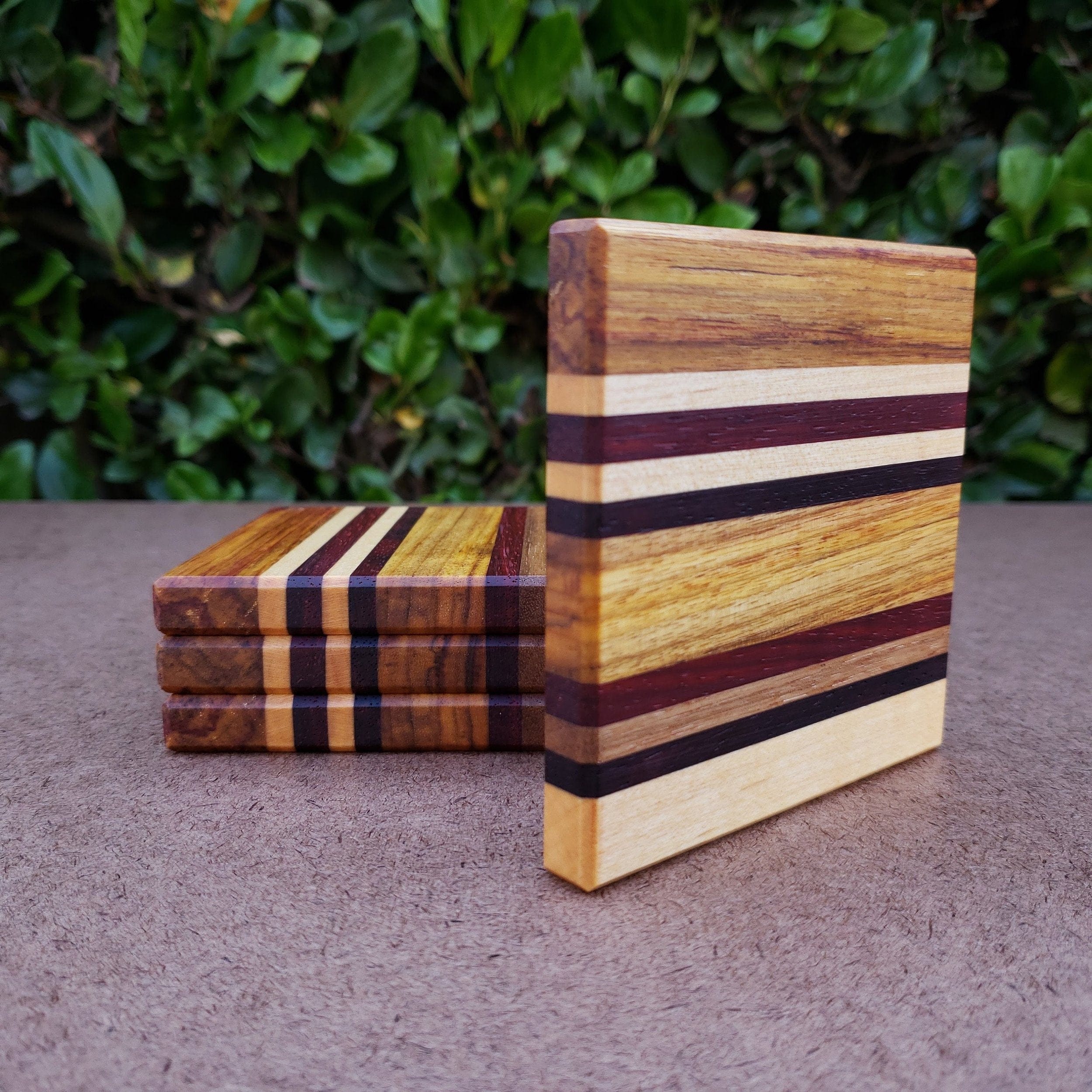 Handcrafted Wooden Coaster Set of 4 - Image 3