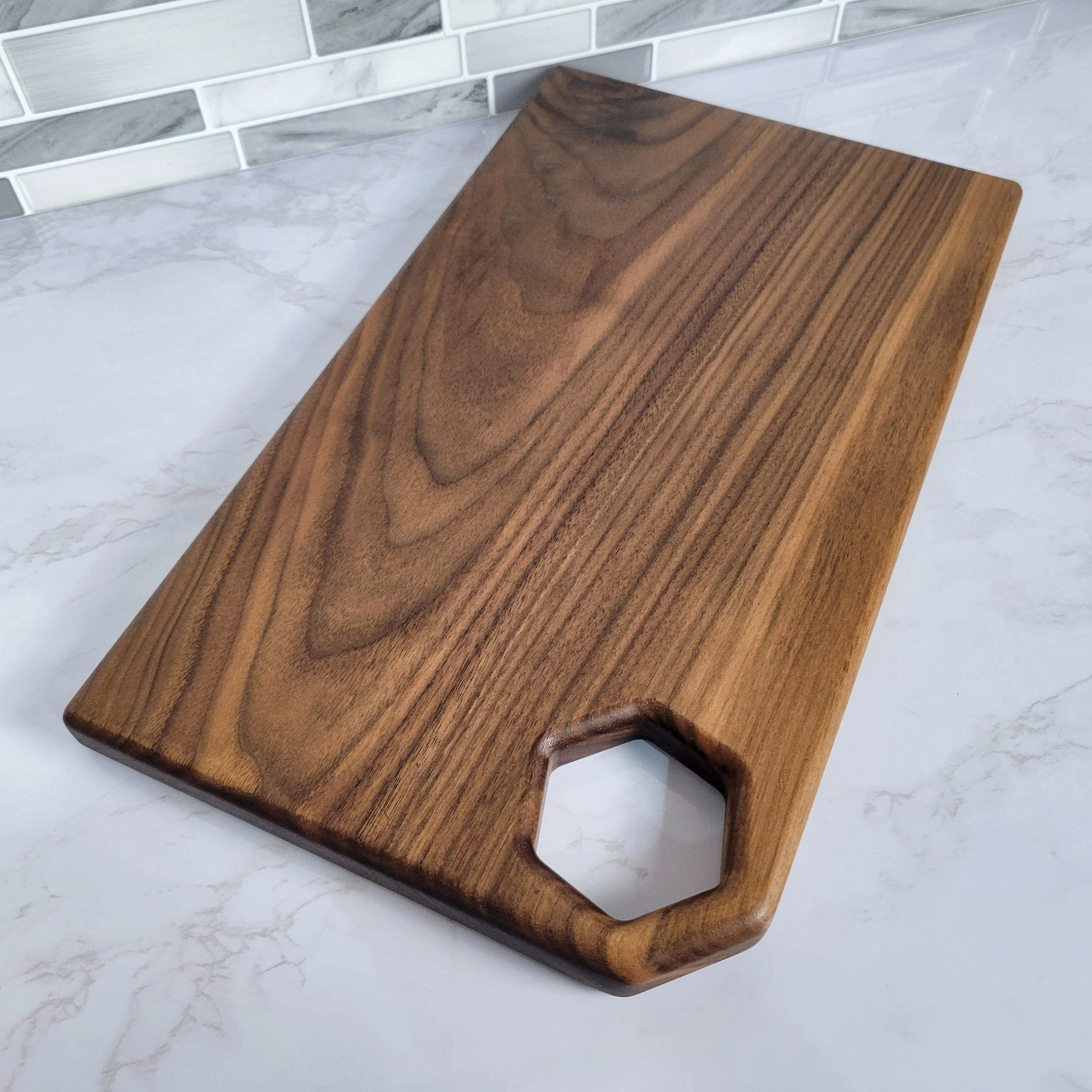 Honeycomb Corner Handle Black Walnut Cutting Board - Image 4