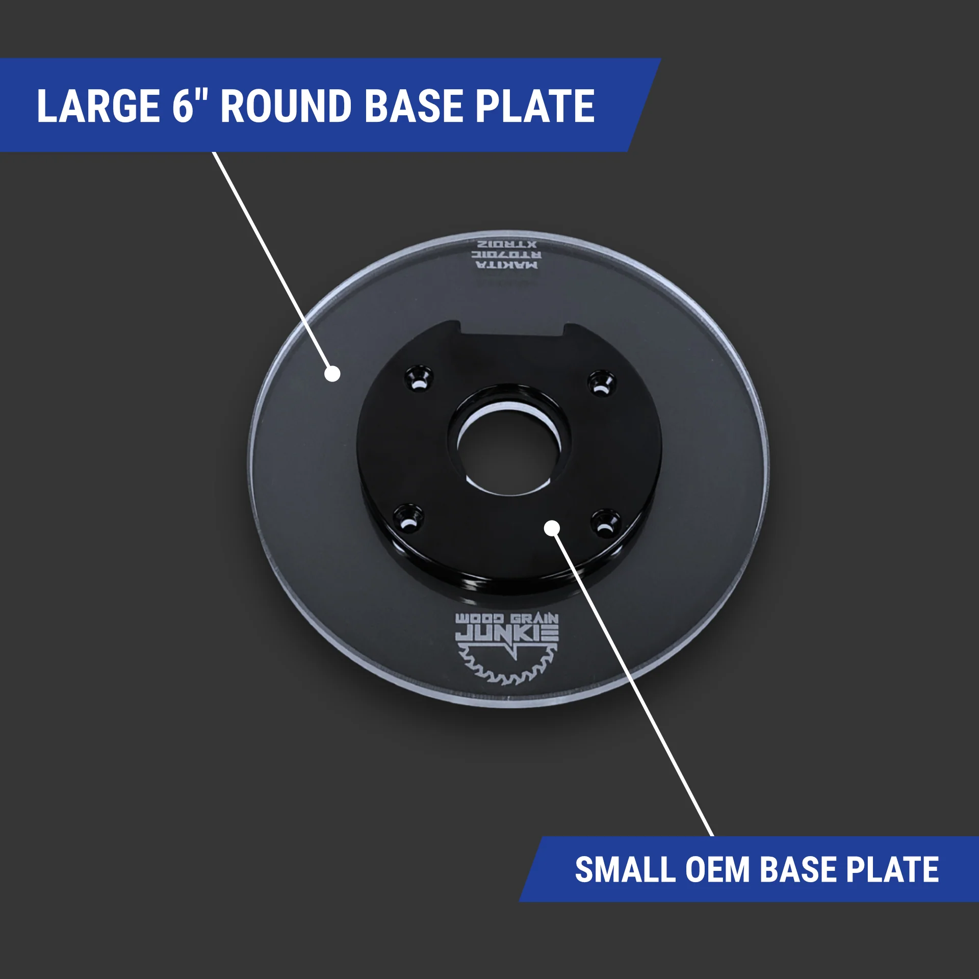 TrimFit Pro® 6 inch ROUND Blank Router Base Plate - Image 4