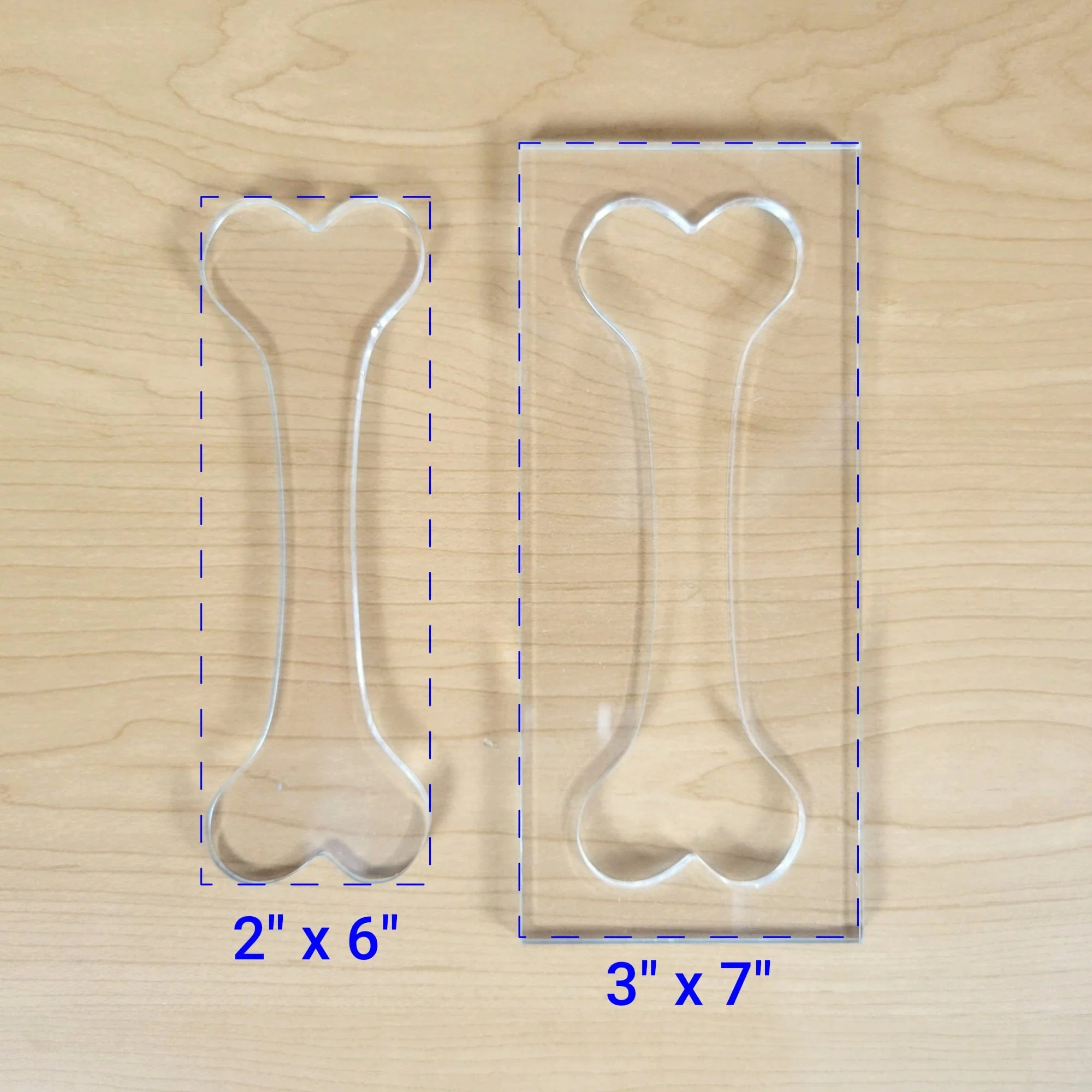 Single Dog Bone Epoxy/Resin Inlay Acrylic Router Template - Image 6