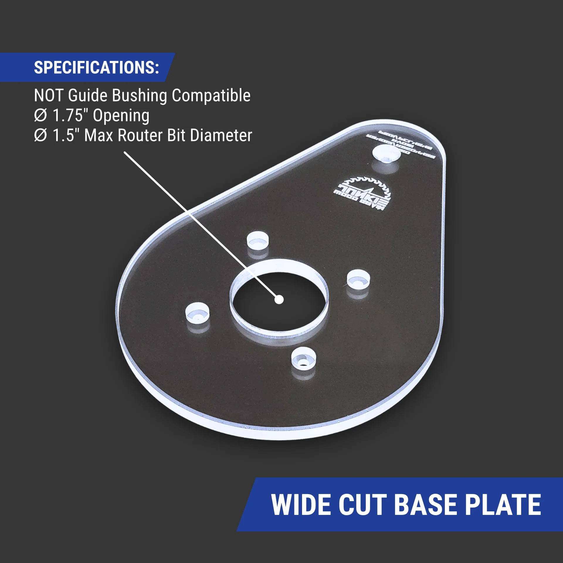 TrimFit Pro® SINGLE GRIP Router Base Plate for DeWalt DWP611 and DCW600B - Image 4
