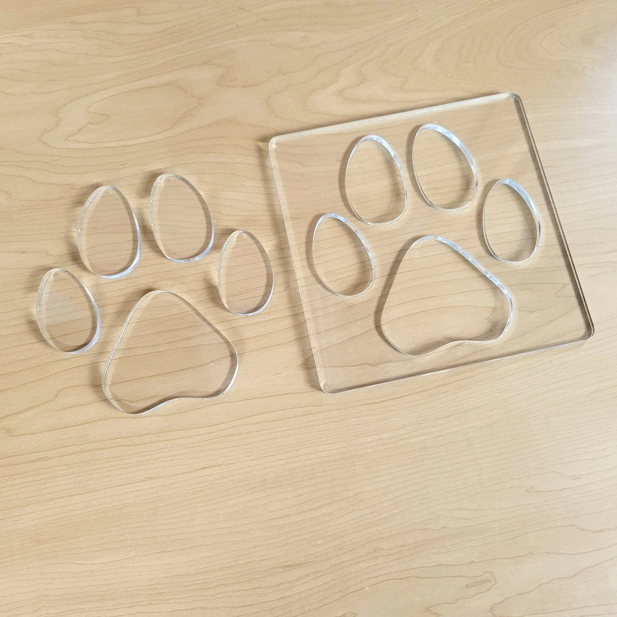 Single Paw Print Inlay Acrylic Router Template