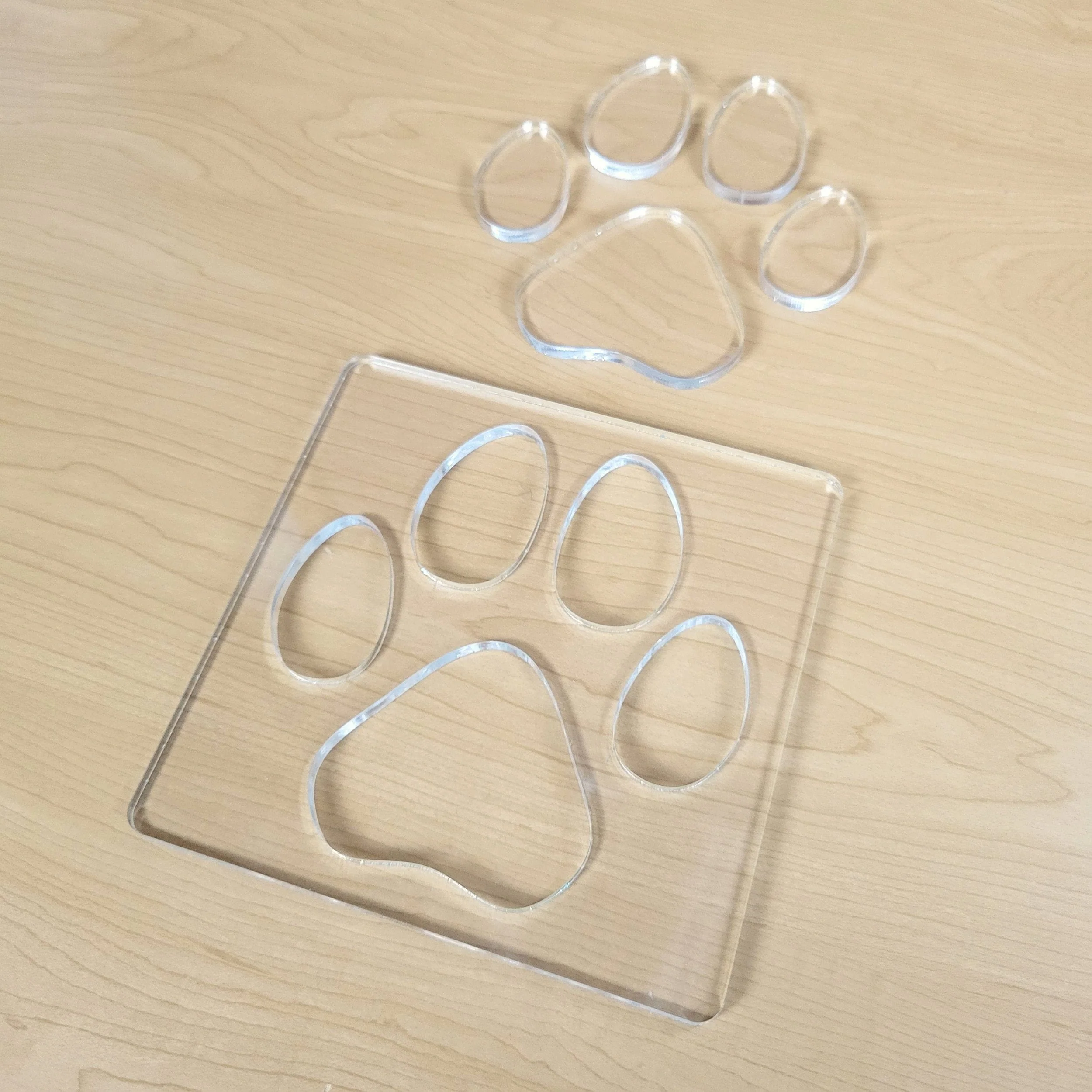 Single Paw Print Inlay Acrylic Router Template - Image 3