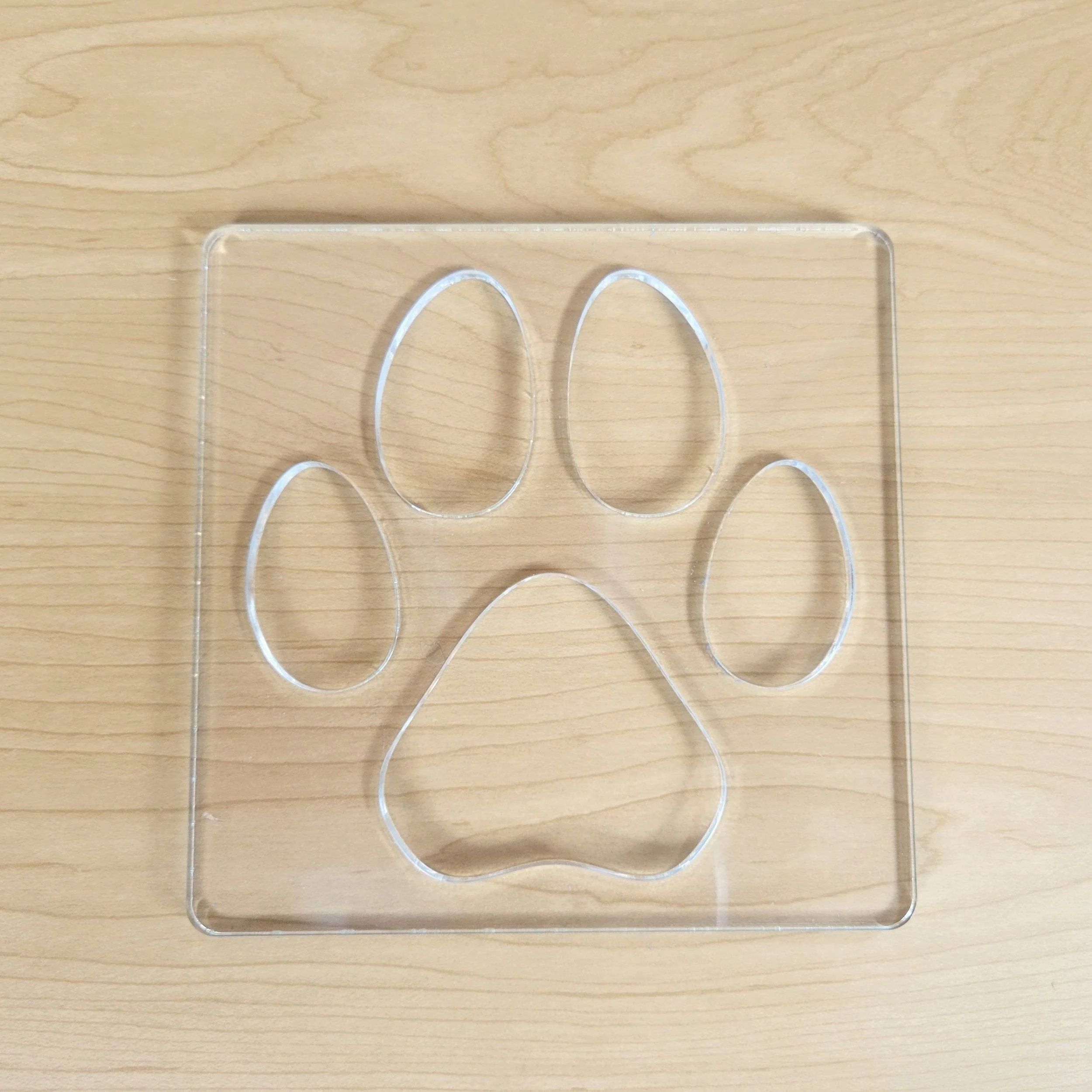 Single Paw Print Inlay Acrylic Router Template - Image 4